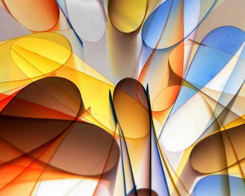 Calm blue abstract composition with balanced shapes